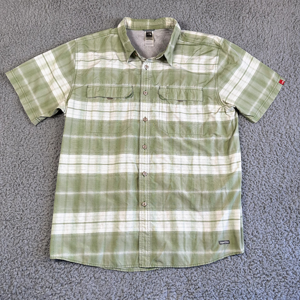 The North Face Shirt Men's XL Green Plaid Vapor Wick Vented Fishing Outdoor